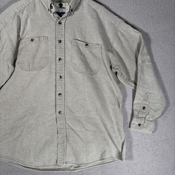 Vintage Bird Dog Khakis Shirt Mens Size XL Shacket Flannel Taupe Camping Outdoor - Picture 3 of 13